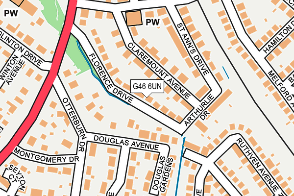 G46 6UN map - OS OpenMap – Local (Ordnance Survey)