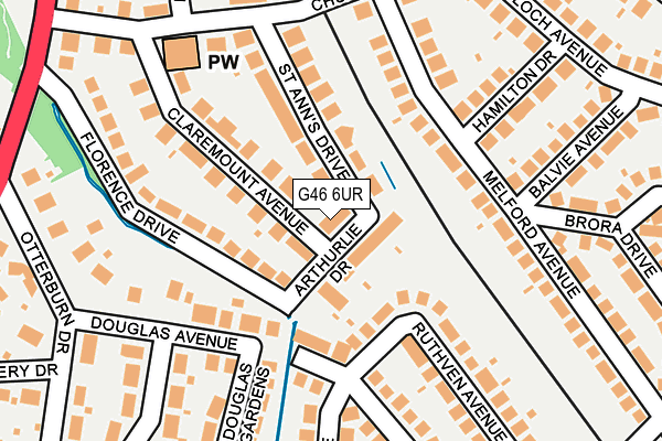 G46 6UR map - OS OpenMap – Local (Ordnance Survey)