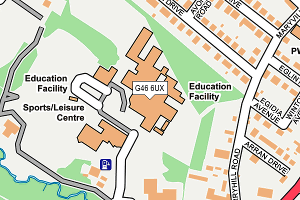 G46 6UX map - OS OpenMap – Local (Ordnance Survey)