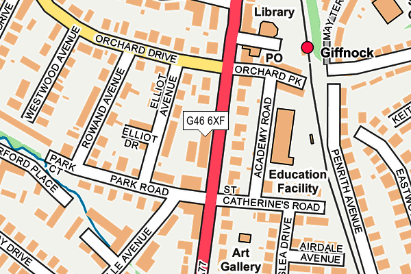 G46 6XF map - OS OpenMap – Local (Ordnance Survey)