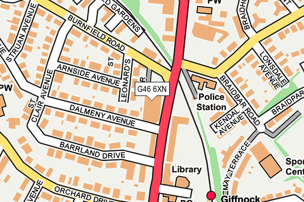 G46 6XN map - OS OpenMap – Local (Ordnance Survey)
