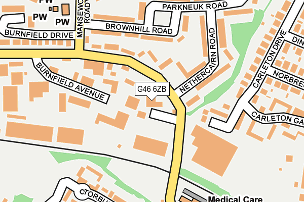 G46 6ZB map - OS OpenMap – Local (Ordnance Survey)