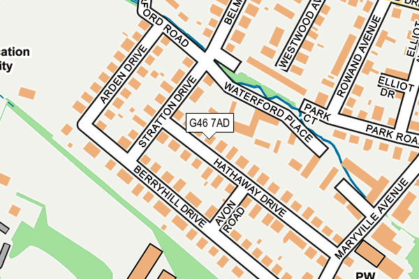G46 7AD map - OS OpenMap – Local (Ordnance Survey)