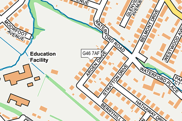 G46 7AF map - OS OpenMap – Local (Ordnance Survey)