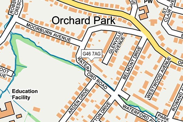 G46 7AG map - OS OpenMap – Local (Ordnance Survey)