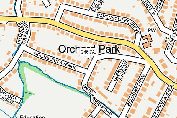 G46 7AJ map - OS OpenMap – Local (Ordnance Survey)