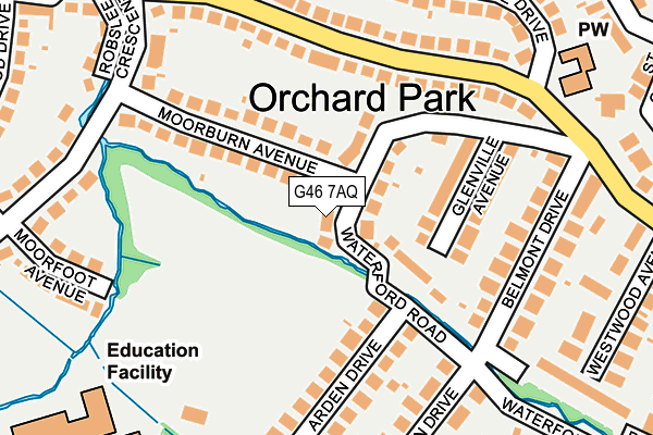 G46 7AQ map - OS OpenMap – Local (Ordnance Survey)