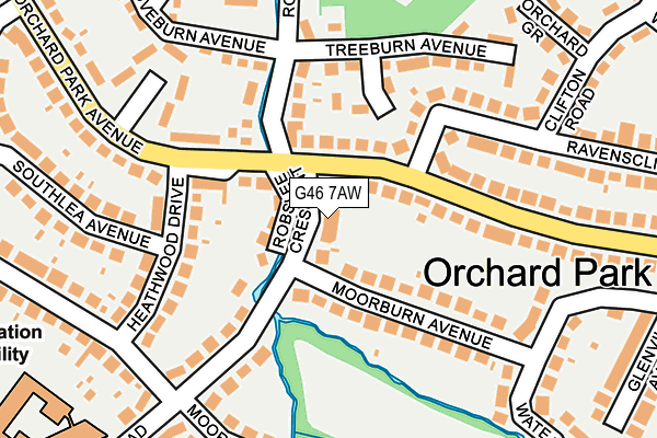 G46 7AW map - OS OpenMap – Local (Ordnance Survey)