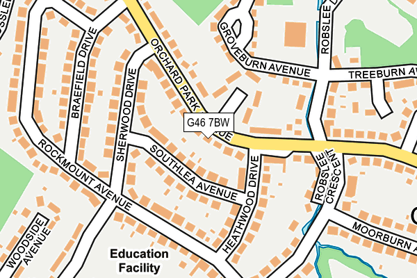 G46 7BW map - OS OpenMap – Local (Ordnance Survey)