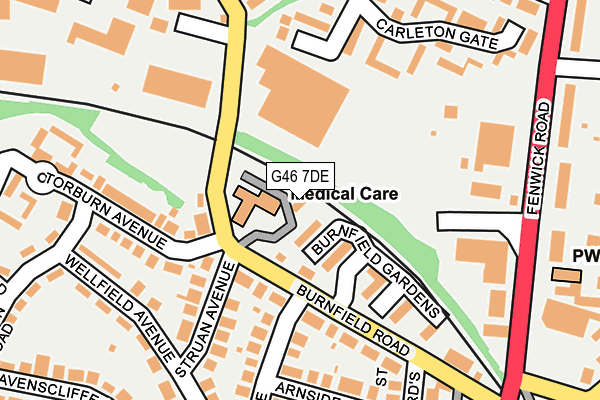 G46 7DE map - OS OpenMap – Local (Ordnance Survey)