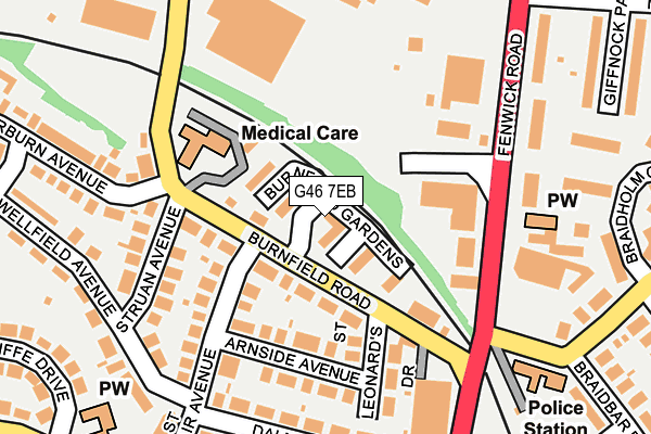 G46 7EB map - OS OpenMap – Local (Ordnance Survey)