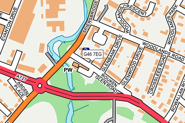 G46 7EG map - OS OpenMap – Local (Ordnance Survey)