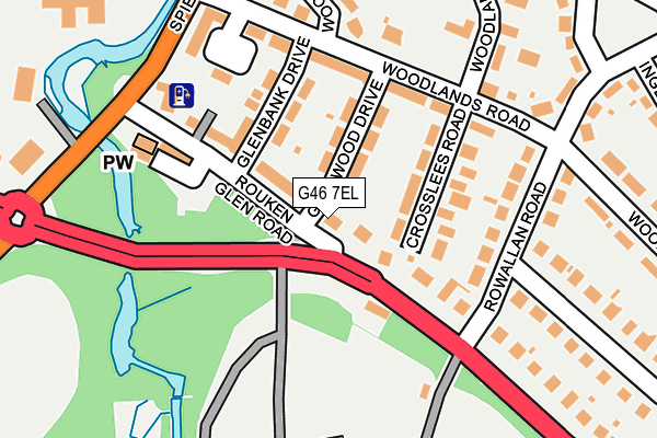 G46 7EL map - OS OpenMap – Local (Ordnance Survey)