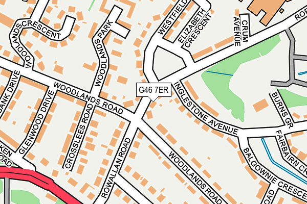 G46 7ER map - OS OpenMap – Local (Ordnance Survey)