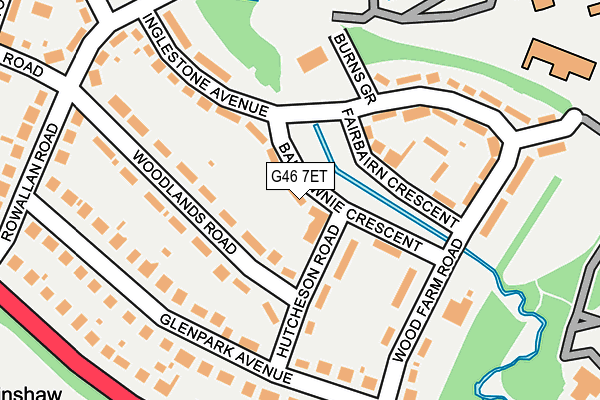 G46 7ET map - OS OpenMap – Local (Ordnance Survey)