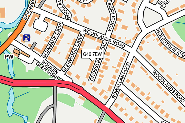 G46 7EW map - OS OpenMap – Local (Ordnance Survey)