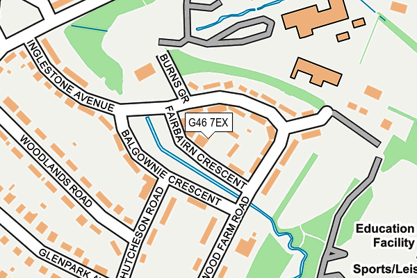 G46 7EX map - OS OpenMap – Local (Ordnance Survey)
