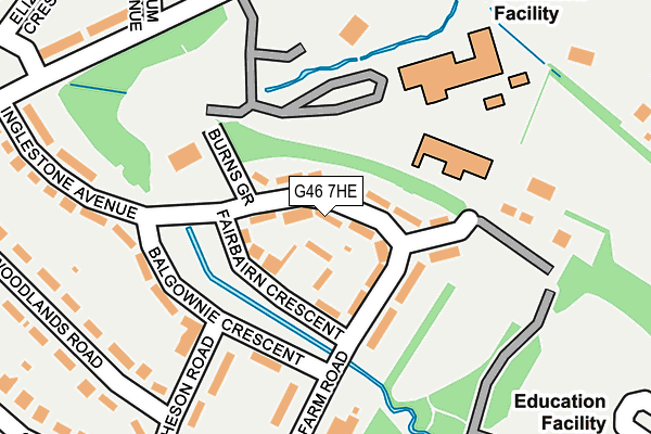 G46 7HE map - OS OpenMap – Local (Ordnance Survey)