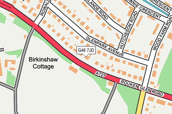 G46 7JD map - OS OpenMap – Local (Ordnance Survey)