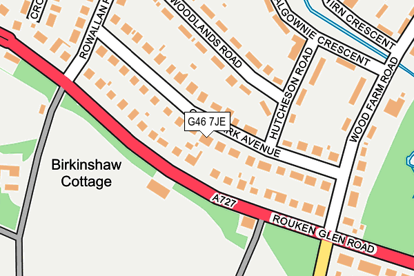 G46 7JE map - OS OpenMap – Local (Ordnance Survey)