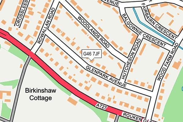 G46 7JF map - OS OpenMap – Local (Ordnance Survey)