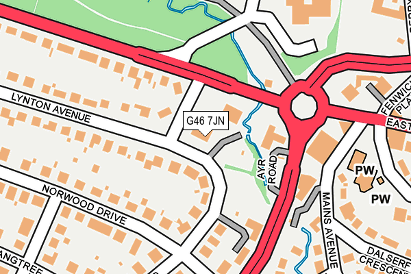 G46 7JN map - OS OpenMap – Local (Ordnance Survey)
