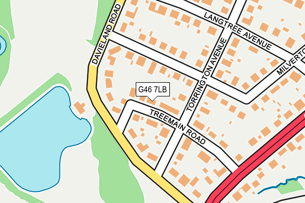 G46 7LB map - OS OpenMap – Local (Ordnance Survey)