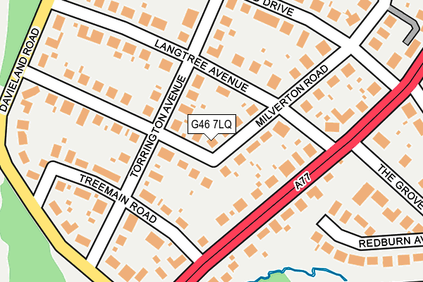 G46 7LQ map - OS OpenMap – Local (Ordnance Survey)