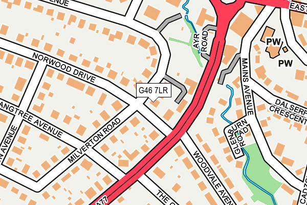 G46 7LR map - OS OpenMap – Local (Ordnance Survey)