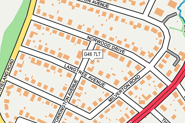G46 7LT map - OS OpenMap – Local (Ordnance Survey)