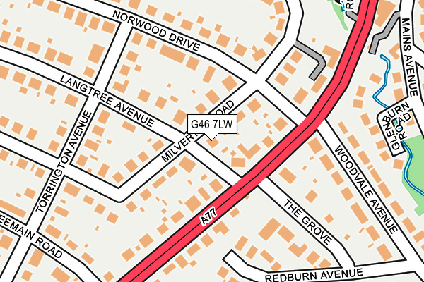 G46 7LW map - OS OpenMap – Local (Ordnance Survey)
