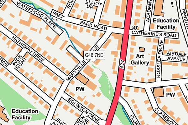 G46 7NE map - OS OpenMap – Local (Ordnance Survey)