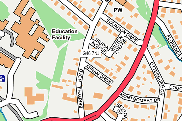 G46 7NJ map - OS OpenMap – Local (Ordnance Survey)