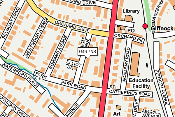 G46 7NS map - OS OpenMap – Local (Ordnance Survey)