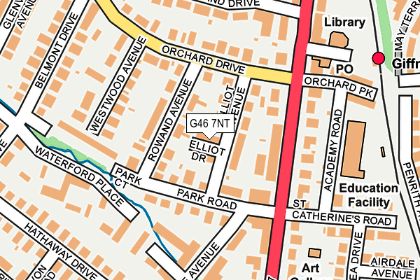 G46 7NT map - OS OpenMap – Local (Ordnance Survey)