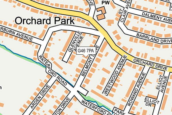 G46 7PA map - OS OpenMap – Local (Ordnance Survey)