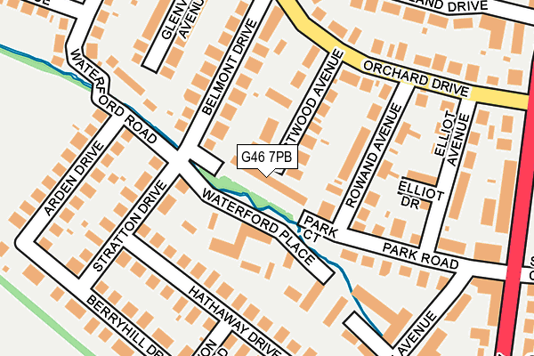 G46 7PB map - OS OpenMap – Local (Ordnance Survey)