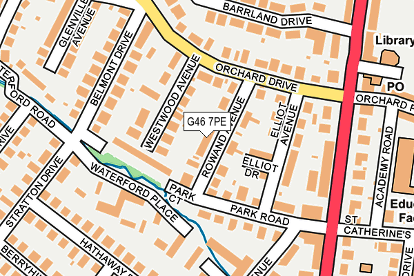 G46 7PE map - OS OpenMap – Local (Ordnance Survey)