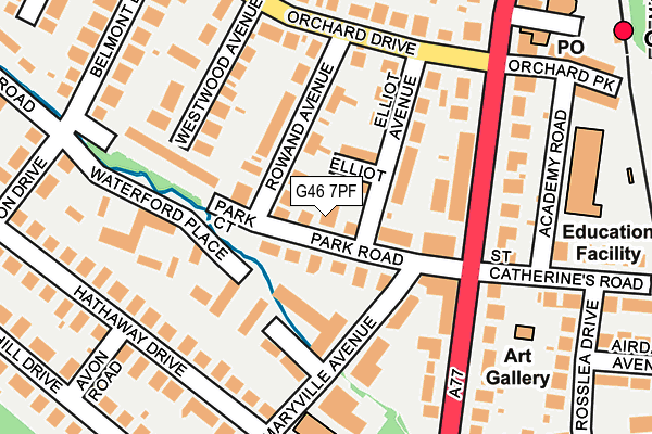 G46 7PF map - OS OpenMap – Local (Ordnance Survey)