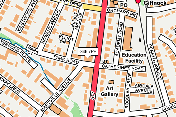 G46 7PH map - OS OpenMap – Local (Ordnance Survey)