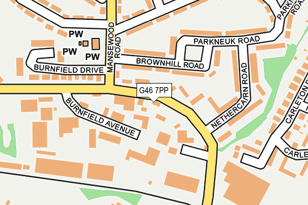 G46 7PP map - OS OpenMap – Local (Ordnance Survey)