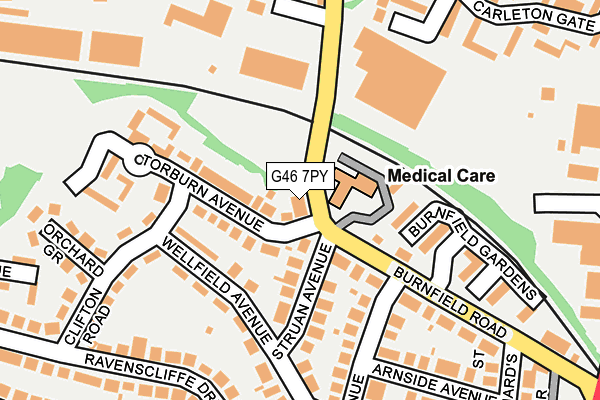 G46 7PY map - OS OpenMap – Local (Ordnance Survey)