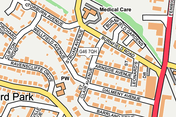 G46 7QH map - OS OpenMap – Local (Ordnance Survey)