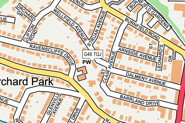 G46 7QJ map - OS OpenMap – Local (Ordnance Survey)