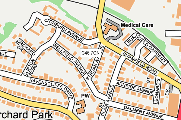 G46 7QN map - OS OpenMap – Local (Ordnance Survey)