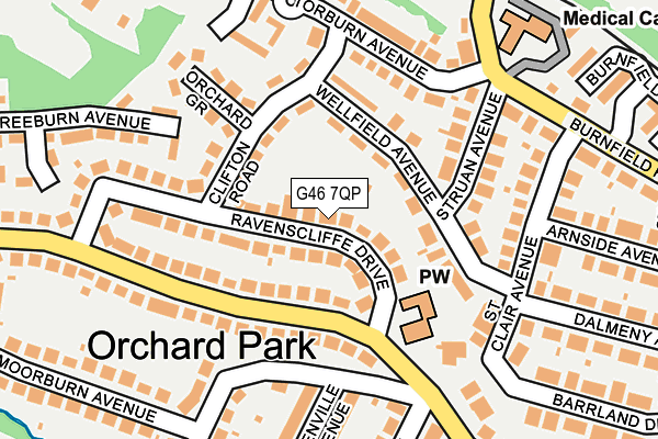 G46 7QP map - OS OpenMap – Local (Ordnance Survey)