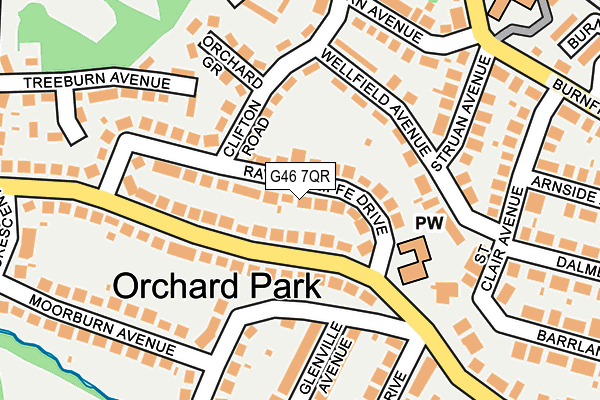 G46 7QR map - OS OpenMap – Local (Ordnance Survey)