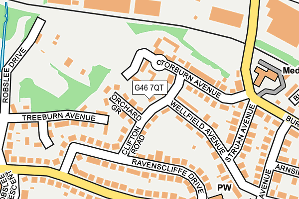 G46 7QT map - OS OpenMap – Local (Ordnance Survey)