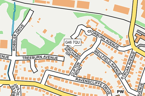 G46 7QU map - OS OpenMap – Local (Ordnance Survey)