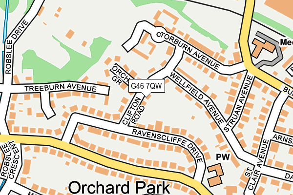 G46 7QW map - OS OpenMap – Local (Ordnance Survey)